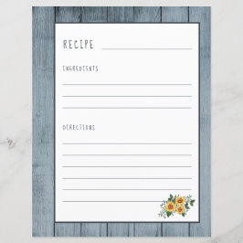 Sidan Rustic Recept för cookbook binder-organisatö