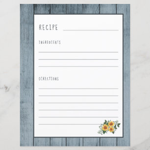 Sidan Rustic Recept för cookbook binder-organisatö