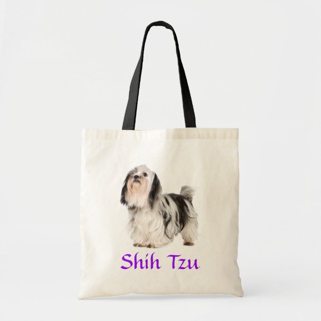 Sidan Shih Tzu Puppy Beach Canvas Toit Bag Tygkasse (Framsidan)