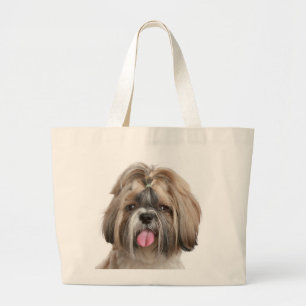 Sidan Skih Tzu Puppy Beach Canvas Toit Bag Jumbo Tygkasse