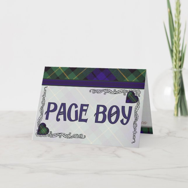 Sidapojke - inbjudan - skotsk Tartan Barclay (Framsida)