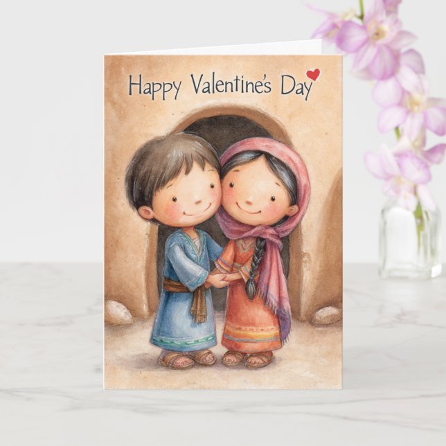 Side by Side Valentine Card Kort (Orkide)
