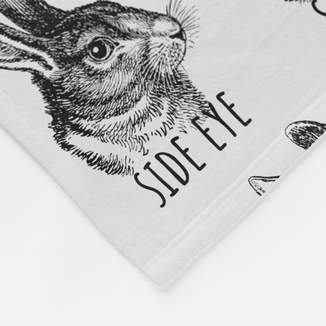 Side Eye Funny Bunny Fleecefilt (Hörn)