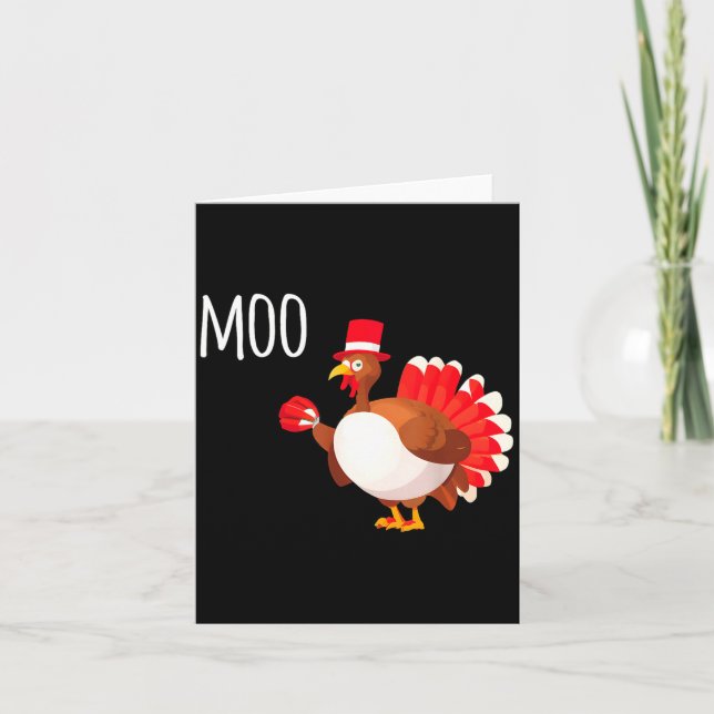 Side Eye Moo Turkey Funny Thanksgiving Autumn Fall Kort (Framsida)