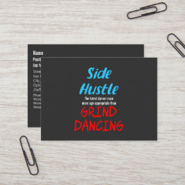 Side Hustle mot Grind Dancing Neon Blue Text Visitkort