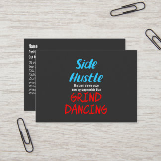 Side Hustle mot Grind Dancing Neon Blue Text Visitkort