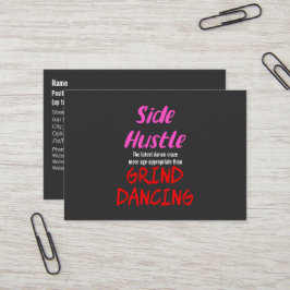 Side Hustle mot Grind Dancing Neon Rosa Text Visitkort