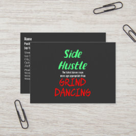 Side Hustle vs Grind Dancing Neon Grönt Text Visitkort