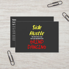Side Hustle vs Grind Dancing Neon Gult Text Visitkort