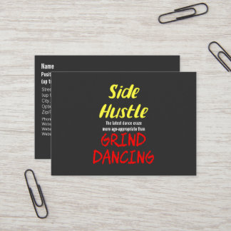 Side Hustle vs Grind Dancing Neon Gult Text Visitkort