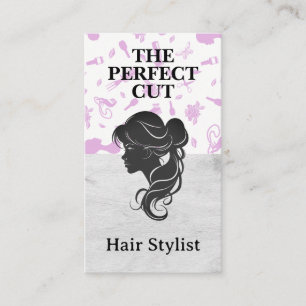 Side Silhouette Womans Hair Visitkort
