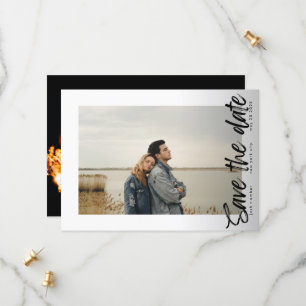 Side Ways Simple Kraft Photo Spara Datumet
