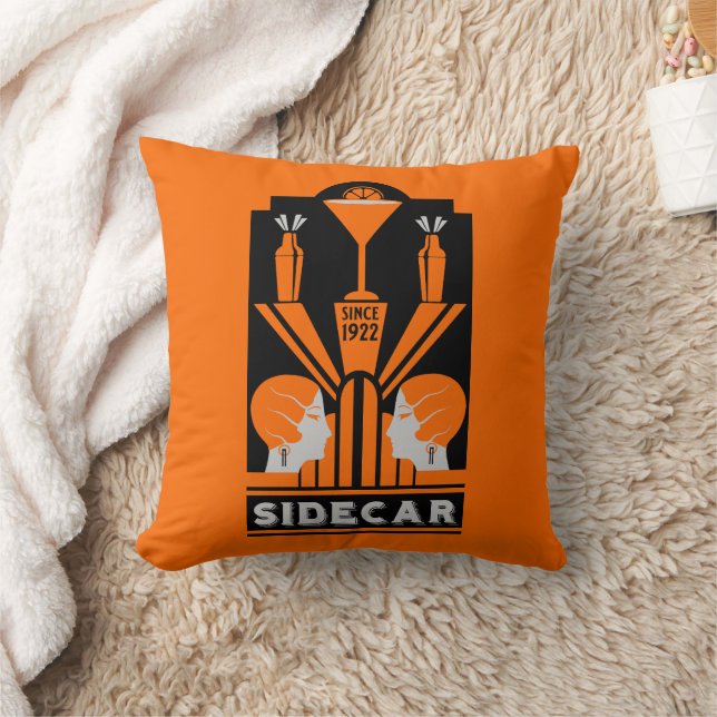 Sidecar Cocktail Art Deco Kudde (Filt)