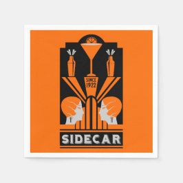 Sidecar Cocktail Art Deco Pappersservett