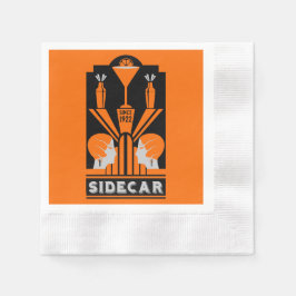 Sidecar Cocktail Art Deco Pappersservett
