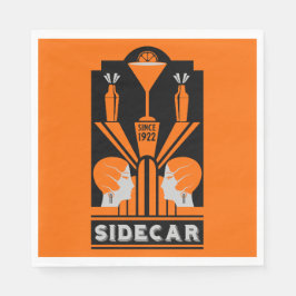 Sidecar Cocktail Art Deco Pappersservett