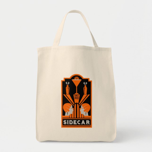 Sidecar Cocktail Art Deco Tygkasse (Framsidan)