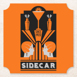 Sidecar Cocktail Art Deco Underlägg Papper