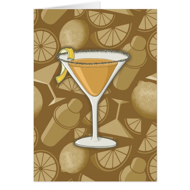 Sidecar cocktail hälsningskort (Framsidan)