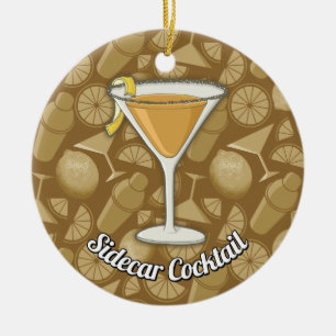 Sidecar cocktail julgransprydnad keramik