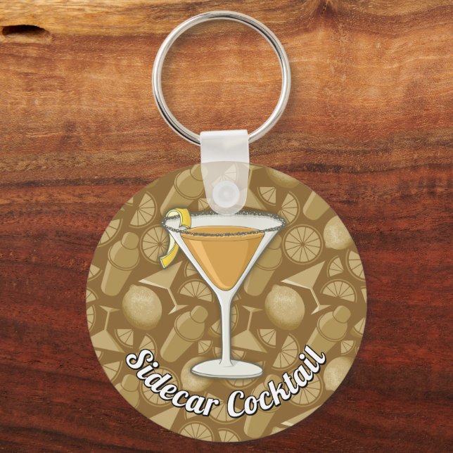 Sidecar Cocktail Keychain Nyckelring (Framsida)