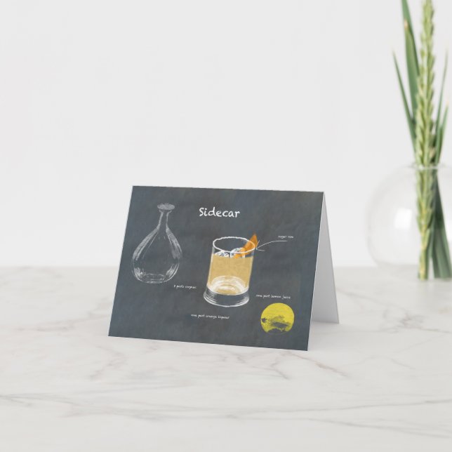 Sidecar Cocktail Kort (Framsida)