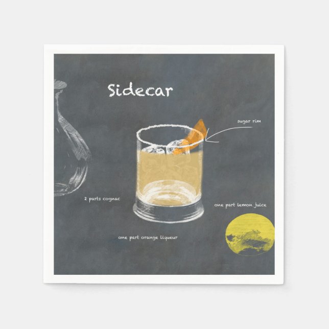 Sidecar Cocktail Pappersservett (Framsidan)