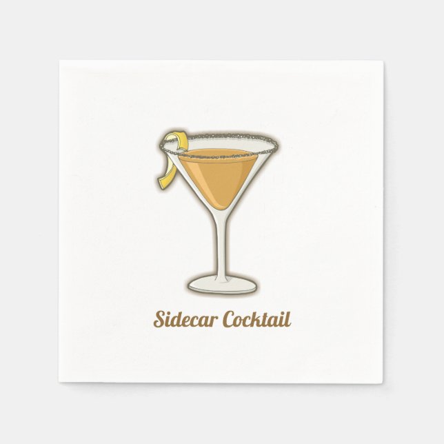 Sidecar cocktail pappersservett (Framsidan)