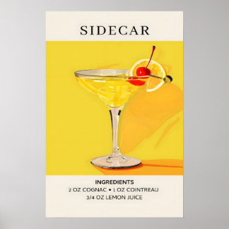 Sidecar cocktail poster