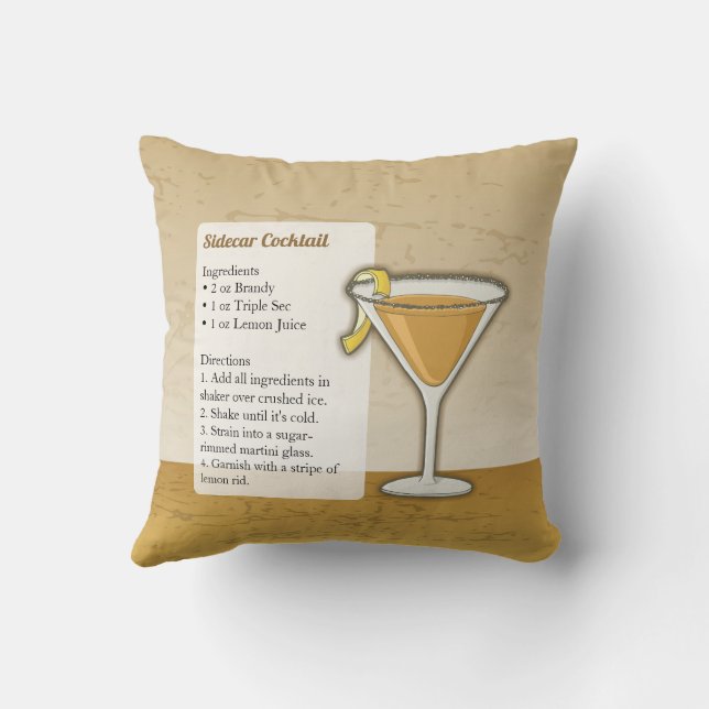 Sidecar Cocktail Recept Kudde (Baksida)