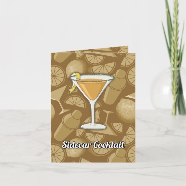 Sidecar Cocktail Recipe Kort (Framsida)