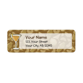 Sidecar cocktail returadress etikett