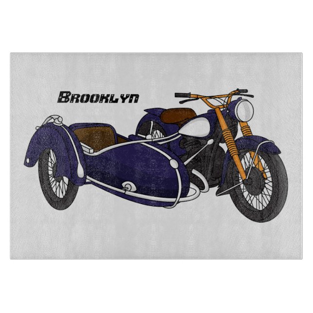 Sidecar lila motorcykelillustration (Framsidan)