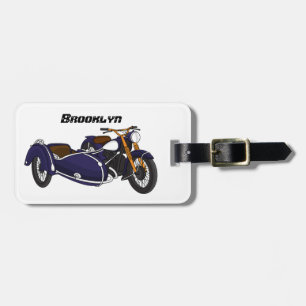 Sidecar lila motorcykelillustration bagagebricka