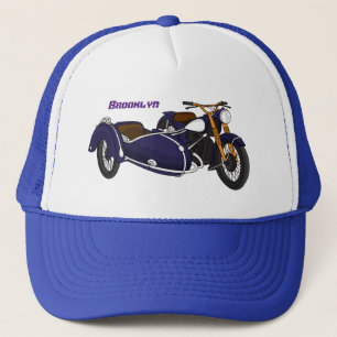 Sidecar lila motorcykelillustration keps