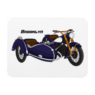 Sidecar lila motorcykelillustration magnet