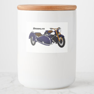 Sidecar lila motorcykelillustration mat etiketter
