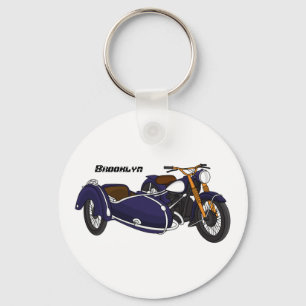 Sidecar lila motorcykelillustration nyckelring