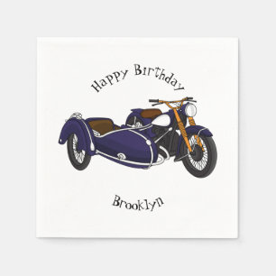 Sidecar lila motorcykelillustration pappersservett