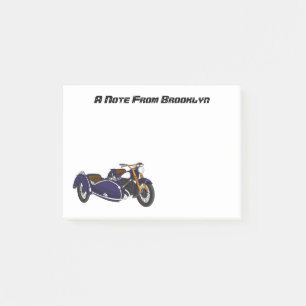 Sidecar lila motorcykelillustration post-it block