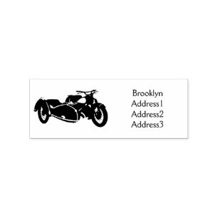 Sidecar lila motorcykelillustration stämpel