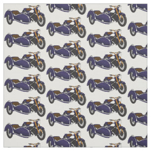 Sidecar lila motorcykelillustration tyg