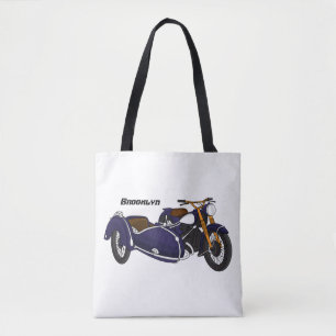 Sidecar lila motorcykelillustration tygkasse