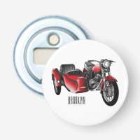 Sidecar-motorcykelns tecknad illustration