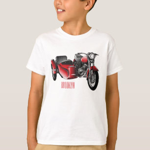 Sidecar-motorcykelns tecknad illustration t shirt