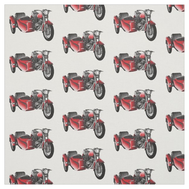Sidecar-motorcykelns tecknad illustration tyg (Provkarta)