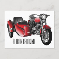 Sidecar-motorcykelns tecknad illustration