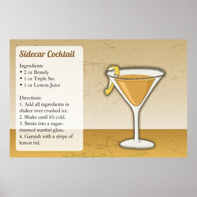 Sidecar Recipe Poster (Framsidan)