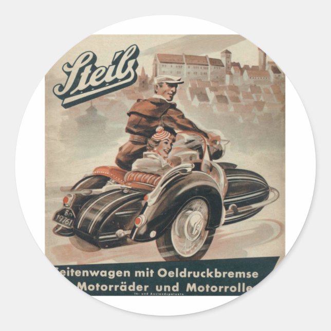 Sidecar Runt Klistermärke (Framsida)