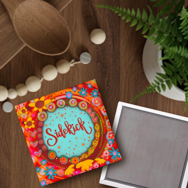 Sidekick Cute Trendig Funny Inspirief Friend Magnet (Skapare uppladdad)